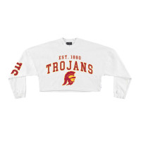 USC Trojans Women's White Cropped Spirit Jersey